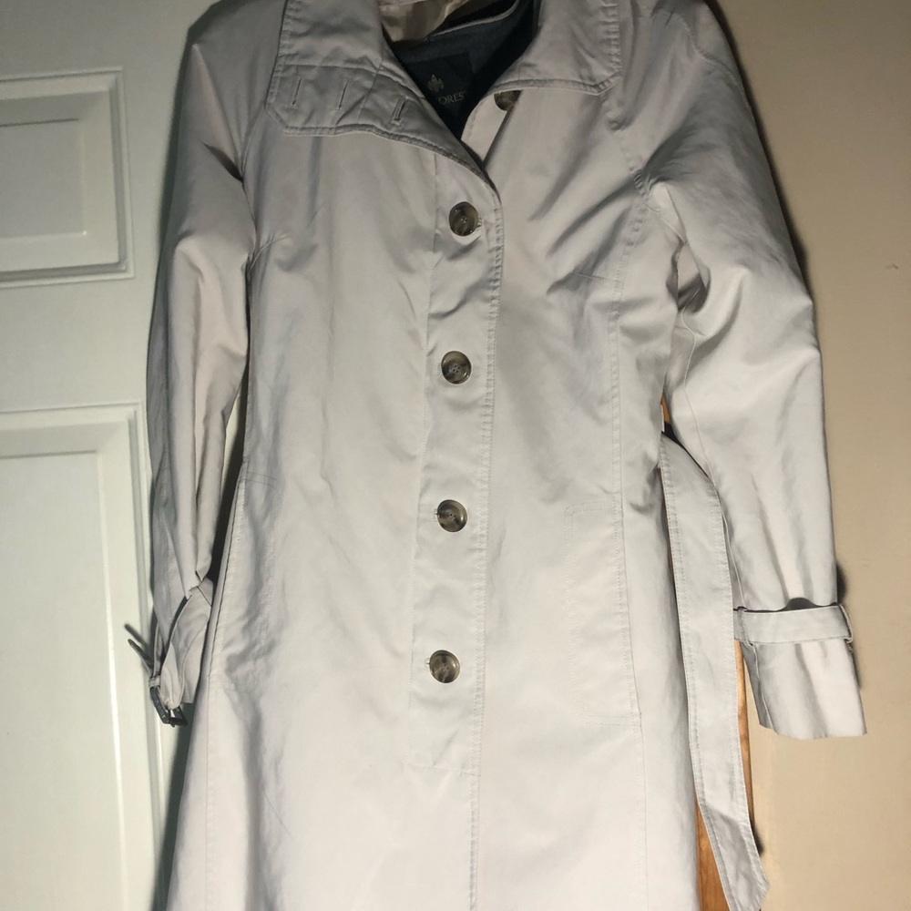 RAINFOREST White Trench Coat Lightweight Classic - Picture 2 of 9